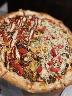 Half Taco and Half Southwest BBQ Chicken