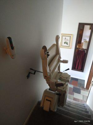 Remote control at top of stairs