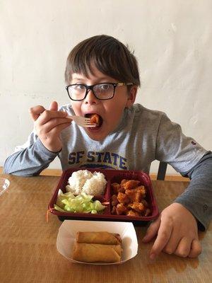 Big enough orange chicken for lunch and enough left for later!