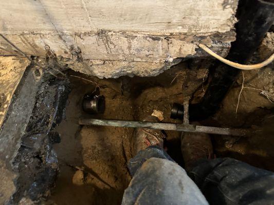 Underground repair on kitchen