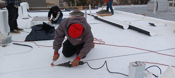 Entire OPT roof replacement in Washington dc (during)