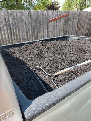 A full yard of mulch