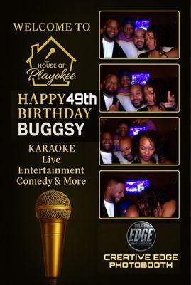 Custom Creative Edge mirror booth overlay