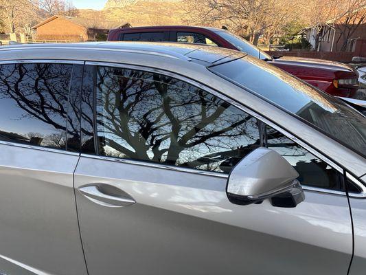 Repaired passenger window