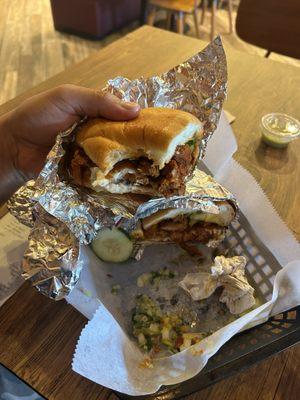 Torta de Al pastor was really good!! Not soggy or anything! Pineapple gives it a nice flavor.