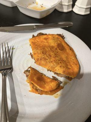 Pic is of the Birria taco. Chorizo was eaten before phone came out.