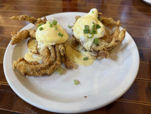 Soft shell Crab Cake Benedict