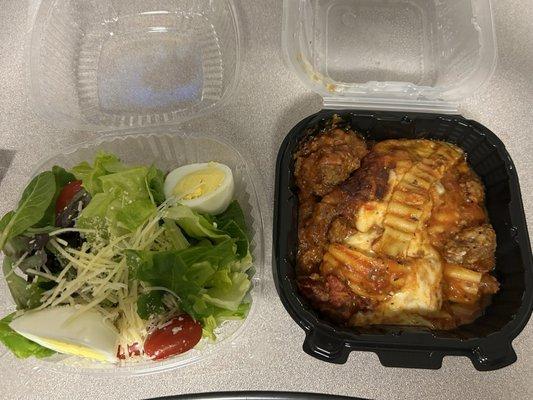 Today's special - salad & lasagna