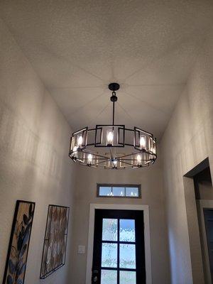 Chandelier in the entry