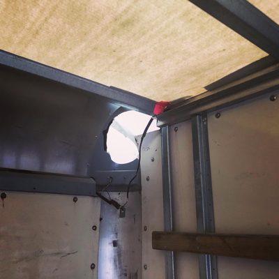 Hole in truck.