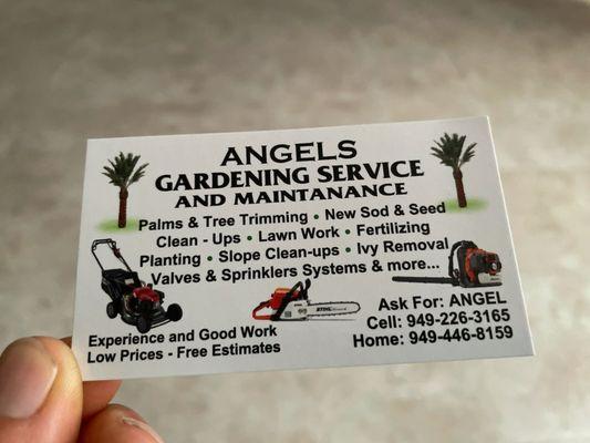 GARDENING*MAINTENANCE sprinkler & lighting systems*PALMS & TREE trimming*Fertilizing*Planting*Yard & slope cleaning*New sod & seed