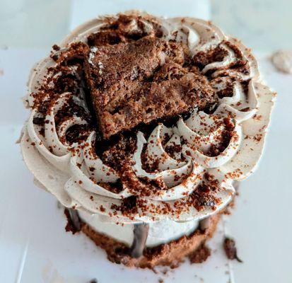 Top View Tiny Chocolate Delight Ice Cream Cake