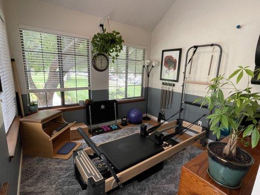 One-on-one Pilates sessions available in a private sanitized studio.