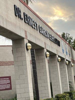 Signage on top open walkway