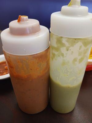 Now the real salsas. Both are heavy with garlic - a good thing