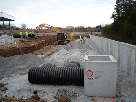 Installation of Underground Detention System for Speedway in LaVergne