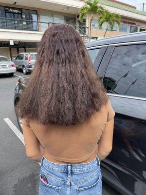 If you look to the right it's cot way shorter than the left