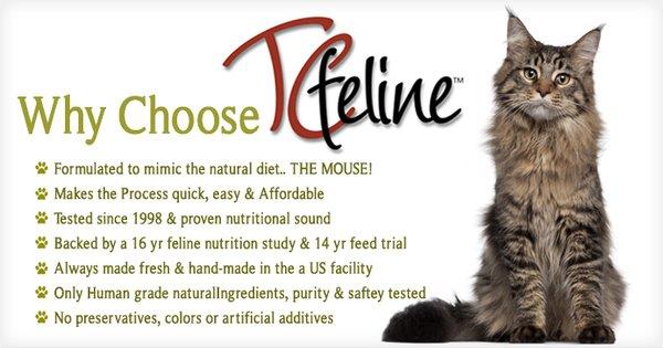 TCfeline Raw Cat Food Premix Completer. Can also be cooked