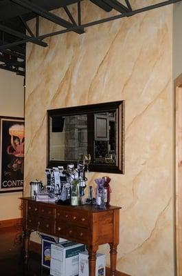 This Slate Marble Wall is located in Donati's Cafe in Yorkville at the St Joseph Cabinetry & Design Showroom.