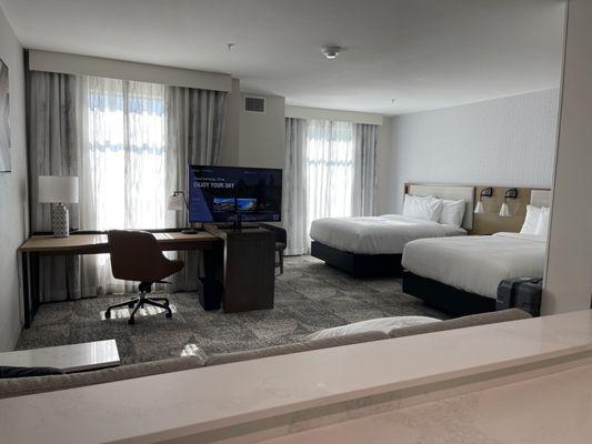 From kitchen view to the room