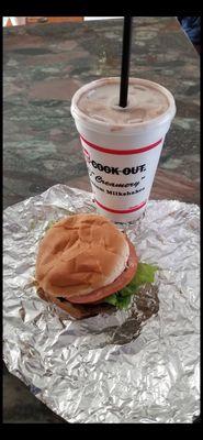 A double burger & a shake