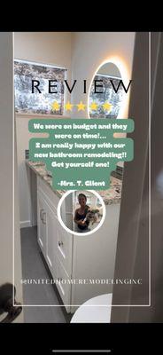 Client Testimony
Bathroom full Transformation