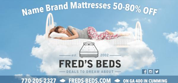 Fred's Beds has Deals to Dream About! Save big and sleep well.