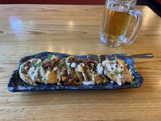 Loaded fried green tomatoes appetizer