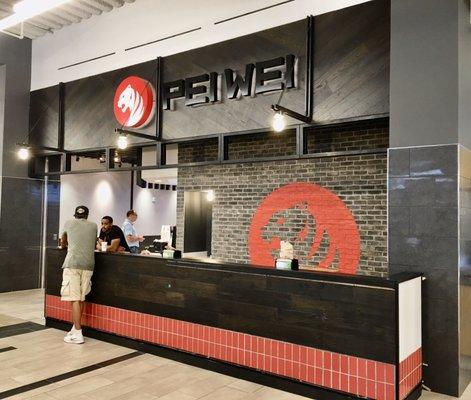 Outside the restaurant