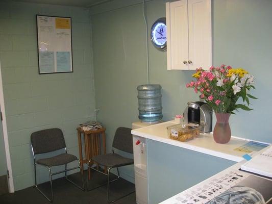 The customer lounge.