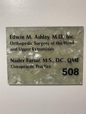 Dr. Nader Farsar Name Plate