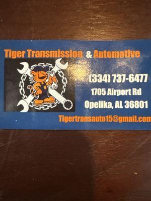Tiger transmission business card