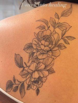 Beautiful back piece flowers