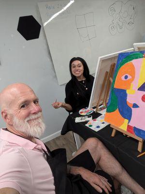 The artists at work