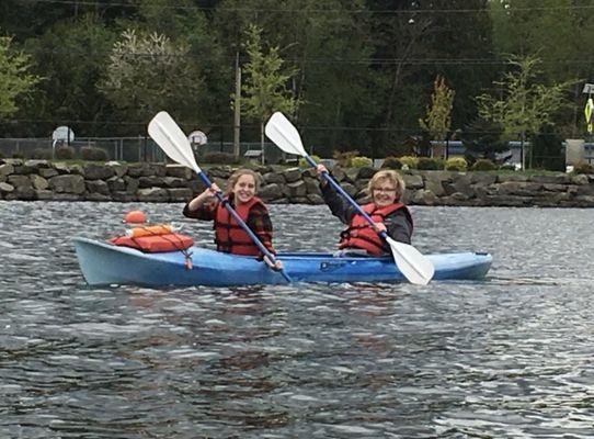 Beautiful day for mother daughter kayaking