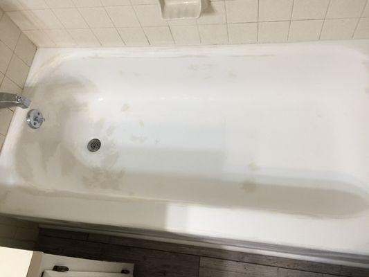 Failure from previous refinish job. Improper surface preparation is the only reason for this type of failure.