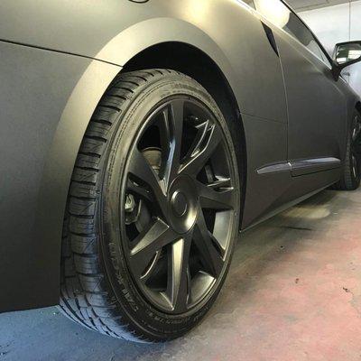 Had my wheels dipped and they came out amazing, we t from silver to matte black