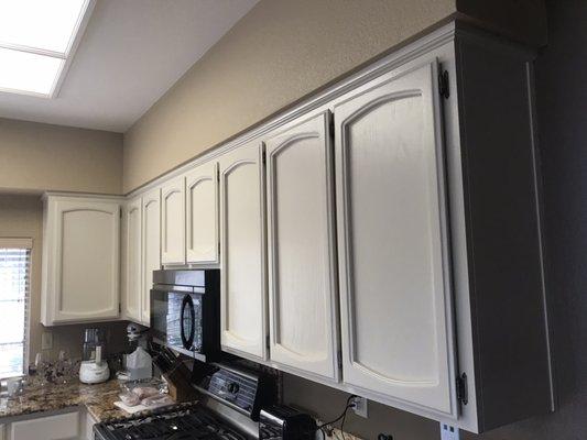 Residential cabinet painting another angle.