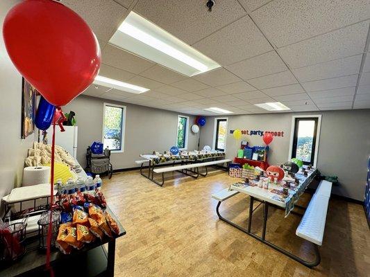 Separate, private party room available to decorate however you'd like.