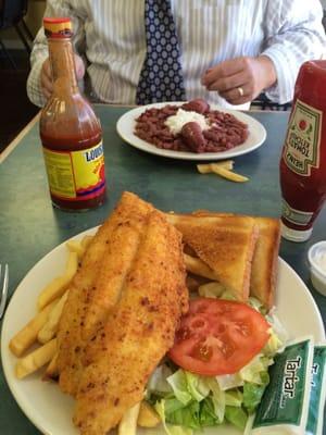 Fried fish plate with French fries