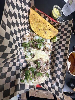Carnitas tacos and quesabiria