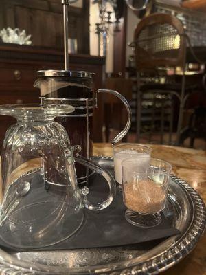 Coffee, jazz, a book, and peaceful me time.