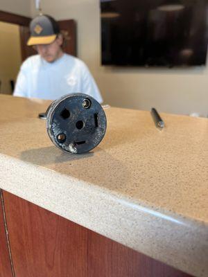 30 amp breaker that burnt our power cord