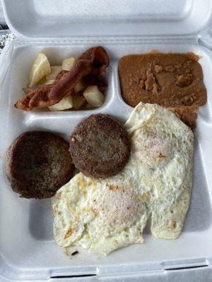 Sausage patty and egg plate. It's the ugly patty's too, not the good ones.