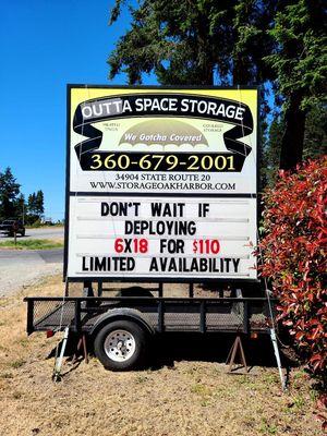 $99.99 with military discount. Climate controlled units.