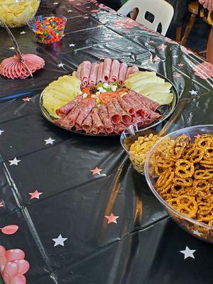 One of 2 Deli Trays from Adelinas Italian Restaurant for Aunt Peg's 90th Surprise Birthday Party on Saturday 8/10/2024