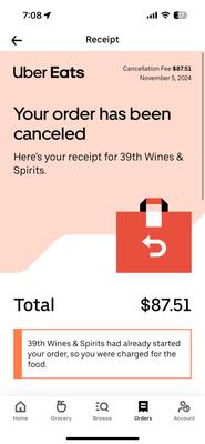 they cancel the order and take the full amount