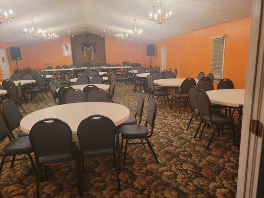 NBC Multi-Purpose Room - Plenty of seating for holding the Repast after a funeral/memorial service