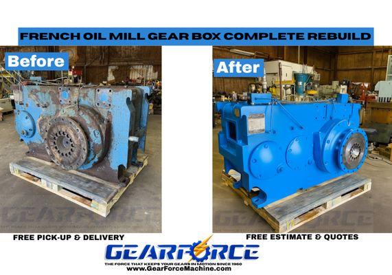 French Oil Mill Complete Gearbox Rebuild Before and After
