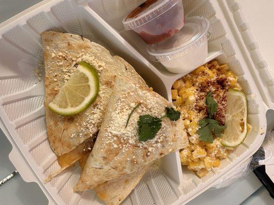 Quesadillas and Mexican corn to write home about!